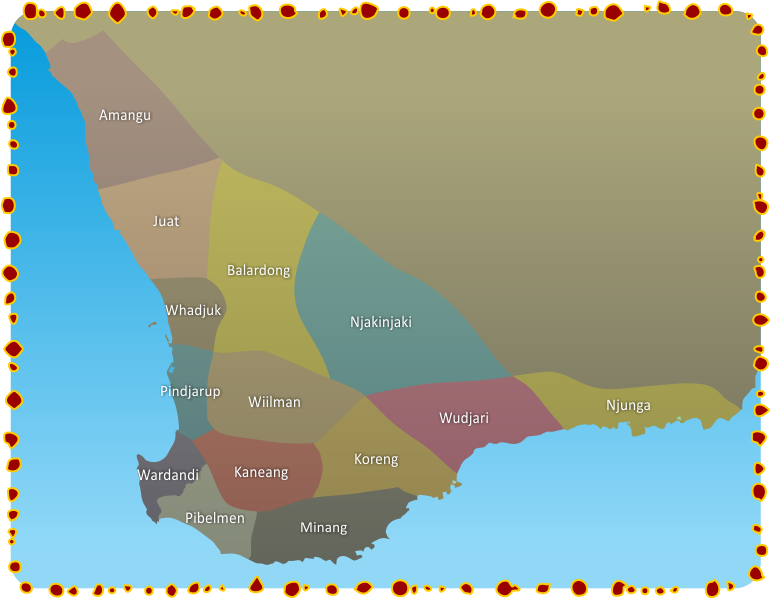 Nyungar tribes map